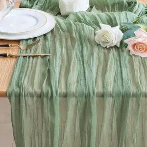 Wokceer Cheesecloth Table Runner Sage Green 10FT Boho Gauze Table Runners | 120 Inch Cheese Cloth Table Runner Rustic Sheer Runners for Wedding Birthday Baby Bridal Shower Christmas Table Decor Wokceer Cheesecloth Table Runner Sage Green 10FT Boho Gauze Table Runners | 120 Inch Cheese Cloth Table Runner Rustic Sheer Runners for Wedding Birthday Baby Bridal Shower Christmas Table Decor
