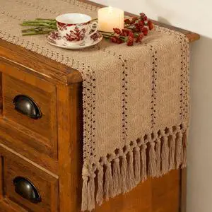 FEXIA Boho Table Runner Fall Burlap Brown Coffee Table Decor 12x72 Inch | 72 Inches Long Farmhouse Home Modern Decor for Bohemian Kitchen Dining Bedroom Living Room Entryway Table Decoration Rustic FEXIA Boho Table Runner Fall Burlap Brown Coffee Table Decor 12x72 Inch | 72 Inches Long Farmhouse Home Modern Decor for Bohemian Kitchen Dining Bedroom Living Room Entryway Table Decoration Rustic