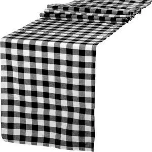 Buffalo Plaid Table Runner 14x72inch Black and White Buffalo Plaid Table Runner 14x72inch Black and White