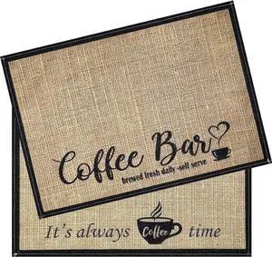 Cunhill 2 Pcs 20 x 14 Inch Coffee Placemats for Countertop(Coffee Time) Cunhill 2 Pcs 20 x 14 Inch Coffee Placemats for Countertop(Coffee Time)