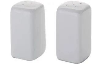 American Metalcraft Square Ceramic Salt & Pepper Shakers (Set of 2),White American Metalcraft Square Ceramic Salt & Pepper Shakers (Set of 2),White
