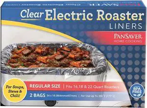 PanSaver Cooking Liners - Disposable Electric Roasting Pan Liners for Instant Cleanup with No Scrubbing - Clear, 2 Count PanSaver Cooking Liners - Disposable Electric Roasting Pan Liners for Instant Cleanup with No Scrubbing - Clear, 2 Count