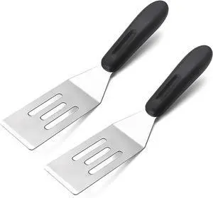 2 Pack Small Metal Spatula Set, Mini Stainless Steel Serving Spatulas for Kitchen Use, Ideal for Flipping Pancake, Brownie, Cookie, Cake, Egg Professional Cooking & Baking Utensil 2 Pack Small Metal Spatula Set, Mini Stainless Steel Serving Spatulas for Kitchen Use, Ideal for Flipping Pancake, Brownie, Cookie, Cake, Egg Professional Cooking & Baking Utensil