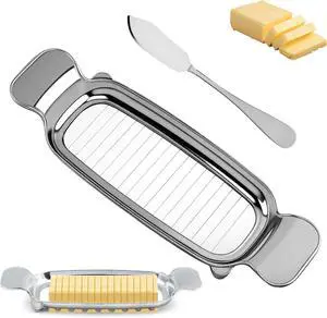 Butter & Cheese Slicer Cutter with Butter knife, Stainless Steel Multipurpose Butter and Cheese Cutter Slicer for Block Cheese, Butter Butter & Cheese Slicer Cutter with Butter knife, Stainless Steel Multipurpose Butter and Cheese Cutter Slicer for Block Cheese, Butter
