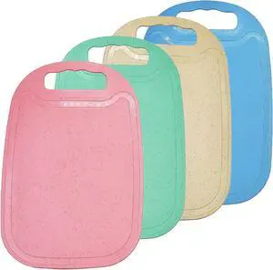 4 Pack Small Cutting Board for Kitchen Wheat Straw Plastic Cute Mini Kids Cutting Boards Fruit Mats 4 Pack Small Cutting Board for Kitchen Wheat Straw Plastic Cute Mini Kids Cutting Boards Fruit Mats