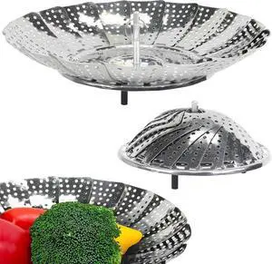 Chef Craft Classic Steamer Basket, 6 inch Diameter 9.5 inch Expanded, Stainless Steel Chef Craft Classic Steamer Basket, 6 inch Diameter 9.5 inch Expanded, Stainless Steel