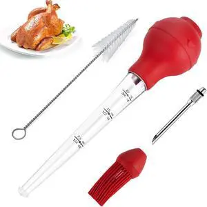 Turkey Baster Premium Baster Tool for Cooking Baster Syringe for Baking | Roaster Baster, Include Detachable Silicone Bulb, 2 Meat Marinade Injector Needles food safe material for Thanksgiving Turkey Baster Premium Baster Tool for Cooking Baster Syringe for Baking | Roaster Baster, Include Detachable Silicone Bulb, 2 Meat Marinade Injector Needles food safe material for Thanksgiving