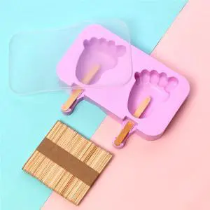 Cute Foot Popsicle Molds,Silicone Footprint Ice Pop Molds (Foot) | Homemade Popsicle Silicone Mold with 100pcs Popsicle Sticks Reusable Easy Release Ice Pop Maker Cute Foot Popsicle Molds,Silicone Footprint Ice Pop Molds (Foot) | Homemade Popsicle Silicone Mold with 100pcs Popsicle Sticks Reusable Easy Release Ice Pop Maker