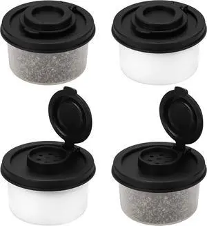 Accmor 4pcs Salt and Pepper Shakers, Mini Salt Shaker to go Moisture Proof Salt Pepper Shakers Spice Container Dispenser for Camping Picnic Lunch Boxes Travel Kitchen Accmor 4pcs Salt and Pepper Shakers, Mini Salt Shaker to go Moisture Proof Salt Pepper Shakers Spice Container Dispenser for Camping Picnic Lunch Boxes Travel Kitchen