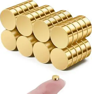 SMARTAKE 40 Pcs Refrigerator Magnets, 6x2mm Small Round Fridge Magnets Gold | Multi-Use Premium Neodymium Tiny Circle Magnets, for Whiteboard, Billboard, Crafts, DIY, Home, Kitchen, Office, School SMARTAKE 40 Pcs Refrigerator Magnets, 6x2mm Small Round Fridge Magnets Gold | Multi-Use Premium Neodymium Tiny Circle Magnets, for Whiteboard, Billboard, Crafts, DIY, Home, Kitchen, Office, School