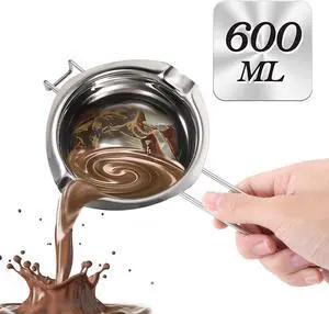 Chocolate Melting Pot - 600ML Double Boiler with Heat Resistant Handle, Stainless Steel Double Boiler Pot Set, Double Boilers for Stove Top can Melt Chocolate, Butter, Candy and Candle Chocolate Melting Pot - 600ML Double Boiler with Heat Resistant Handle, Stainless Steel Double Boiler Pot Set, Double Boilers for Stove Top can Melt Chocolate, Butter, Candy and Candle