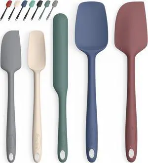 Coukre Silicone Spatula Set of 5,High Temperature Resistant, Food Grade Silicone, Dishwasher Safe, for Baking, Cooking (Pure Colorful A) Coukre Silicone Spatula Set of 5,High Temperature Resistant, Food Grade Silicone, Dishwasher Safe, for Baking, Cooking (Pure Colorful A)