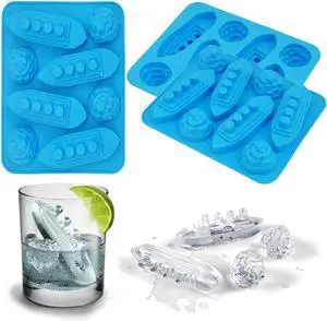 3Pcs Titanic and Iceberg Ice Cube Trays, Titanic Film Theme Ice Maker Chocolate Candy Soap Crayon Wax Melt Making Mold (Set of 3) 3Pcs Titanic and Iceberg Ice Cube Trays, Titanic Film Theme Ice Maker Chocolate Candy Soap Crayon Wax Melt Making Mold (Set of 3)