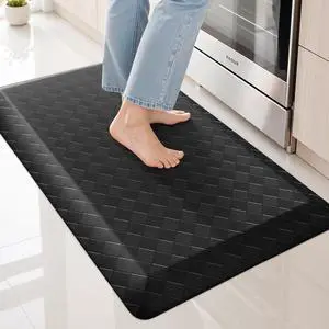 4/5 Inch Extra Thick Kitchen Mats for Floor,Non Slip Anti Fatigue Kitchen Rugs,Waterproof Stain Resistant Sink Mat,Cushioned Standing and Comfort Mats for Office (17"x24" Black) 4/5 Inch Extra Thick Kitchen Mats for Floor,Non Slip Anti Fatigue Kitchen Rugs,Waterproof Stain Resistant Sink Mat,Cushioned Standing and Comfort Mats for Office (17"x24" Black)