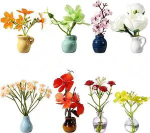 8 Pcs Mini Vase Magnets for Fridge, Cute Ceramic and Glass Fridge Magnets with Artificial Flowers, Tiny Flower Vase Refrigerator Magnets for Kitchen, Locker, Office, Whiteboard Decor 8 Pcs Mini Vase Magnets for Fridge, Cute Ceramic and Glass Fridge Magnets with Artificial Flowers, Tiny Flower Vase Refrigerator Magnets for Kitchen, Locker, Office, Whiteboard Decor