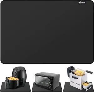 FLASLD Heat Resistant Mat for Air Fryer Site on, Fireproof Silicone Mats for Kitchen Counter, Countertop Protector, No-slip and Waterproof (12"X18", Black) FLASLD Heat Resistant Mat for Air Fryer Site on, Fireproof Silicone Mats for Kitchen Counter, Countertop Protector, No-slip and Waterproof (12"X18", Black)