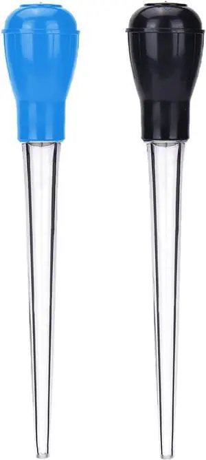 Long Turkey Basters for Cooking with Measurements, Only for Room Temperature Liquids, Blue and Black Color Long Turkey Basters for Cooking with Measurements, Only for Room Temperature Liquids, Blue and Black Color