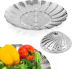 Vegetable Steamer Basket, Premium Stainless Steel Veggie Steamer Basket - Folding Expandable Steamers to Fits Various Size Pot Small by SAYFINE (5.5" to 9.2") Vegetable Steamer Basket, Premium Stainless Steel Veggie Steamer Basket - Folding Expandable Steamers to Fits Various Size Pot Small by SAYFINE (5.5" to 9.2")