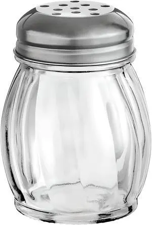 OCS Parts 3.5-Inch Glass Shaker with Chrome Plated Perforated Lid | Great for Parmesan Cheese, Spices, Rubs, Chili and Red Pepper | Home and Commercial Use OCS Parts 3.5-Inch Glass Shaker with Chrome Plated Perforated Lid | Great for Parmesan Cheese, Spices, Rubs, Chili and Red Pepper | Home and Commercial Use