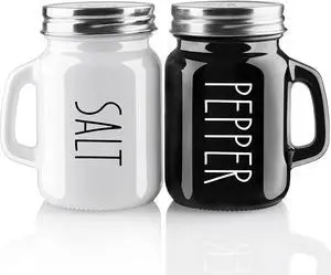 Salt and Pepper Shakers Set, ZOSUJO 4 oz Cute Salt Pepper Shaker, Kitchen Decor for Home Restaurants Wedding, Glass Black White Sets with Stainless Steel Lids Salt and Pepper Shakers Set, ZOSUJO 4 oz Cute Salt Pepper Shaker, Kitchen Decor for Home Restaurants Wedding, Glass Black White Sets with Stainless Steel Lids