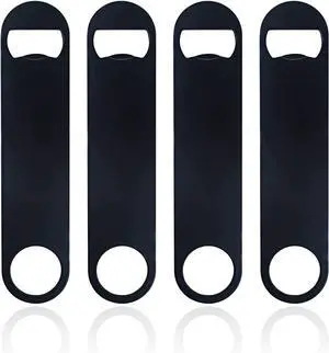 KTOJOY 4 PACK Stainless Steel Flat Bottle Opener, Beer Bottle Opener, 7inch, with Exquisite Packaging, for Kitchen, Bar or Restaurant, Black, KTOJOY 4 PACK Stainless Steel Flat Bottle Opener, Beer Bottle Opener, 7inch, with Exquisite Packaging, for Kitchen, Bar or Restaurant, Black,