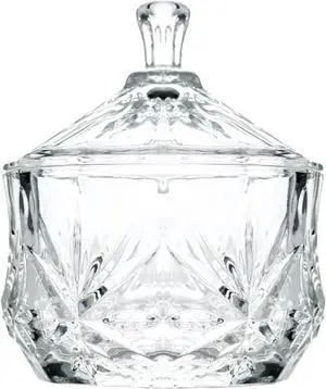 Glass Salt Box with Lid, Decorative Spices Jar for Pepper, Kosher Salt, Sugar and Candies, Dishwasher Safe, 9 oz Glass Salt Box with Lid, Decorative Spices Jar for Pepper, Kosher Salt, Sugar and Candies, Dishwasher Safe, 9 oz
