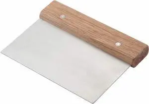 Winco Stainless Steel Dough Scraper with Wood Handle | Dishwasher safe, Pizzerias, Great for Dough Portioning, Bench Cleanup, Pastry Prep and Bakeries Winco Stainless Steel Dough Scraper with Wood Handle | Dishwasher safe, Pizzerias, Great for Dough Portioning, Bench Cleanup, Pastry Prep and Bakeries
