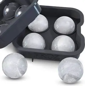 Housewares Solutions Froz Ice Ball Maker Novelty Food-Grade Silicone Ice Mold Tray With 4 X 4.5cm Ball Capacity Housewares Solutions Froz Ice Ball Maker Novelty Food-Grade Silicone Ice Mold Tray With 4 X 4.5cm Ball Capacity