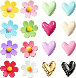 16PCS Refrigerator Magnets Flower and Love Heart Fridge Magnets Cute Colorful Decorative Magnets Funny 3D Magnet for Office Kitchen Locker 16PCS Refrigerator Magnets Flower and Love Heart Fridge Magnets Cute Colorful Decorative Magnets Funny 3D Magnet for Office Kitchen Locker