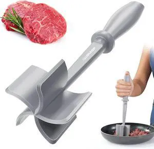 Premium Meat Chopper for Ground Beef - CLUEAPOP Heat Resistant Meat Masher - Kitchen Tools & Gadgets - Ground Beef Smasher - Non Stick Hamburger Chopper - Cook Ground Meat with Easy Premium Meat Chopper for Ground Beef - CLUEAPOP Heat Resistant Meat Masher - Kitchen Tools & Gadgets - Ground Beef Smasher - Non Stick Hamburger Chopper - Cook Ground Meat with Easy