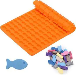 112 Cavity Silicone Molds Mini Fish Shaped Dog Treats Mold Non-stick Chocolate Molds for Baking and Freezing Candy, Biscuits, Ice Cubes 112 Cavity Silicone Molds Mini Fish Shaped Dog Treats Mold Non-stick Chocolate Molds for Baking and Freezing Candy, Biscuits, Ice Cubes