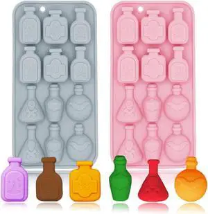 2 Pack 3D Apothecary Potion Bottle Silicone Molds 12 Cavity Halloween Themed Baking Mould Tray DIY Baking Tool for Chocolate Cake Dessert Candy Mousse Pastry Handmade Soap Crayons Cupcake Topper 2 Pack 3D Apothecary Potion Bottle Silicone Molds 12 Cavity Halloween Themed Baking Mould Tray DIY Baking Tool for Chocolate Cake Dessert Candy Mousse Pastry Handmade Soap Crayons Cupcake Topper