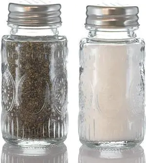 2 Pack Glass Salt and Pepper Shakers Set with 304 Stainless Steel Lid, Vintage Spice Shakers for Dining Room Table, Kitchen, Restaurant(Round-Sunflower) 2 Pack Glass Salt and Pepper Shakers Set with 304 Stainless Steel Lid, Vintage Spice Shakers for Dining Room Table, Kitchen, Restaurant(Round-Sunflower)