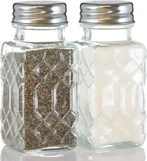 2 Pack Glass Salt and Pepper Shakers Set, Vintage Spice Shakers for Dining Room Table, Kitchen, Restaurant 2 Pack Glass Salt and Pepper Shakers Set, Vintage Spice Shakers for Dining Room Table, Kitchen, Restaurant