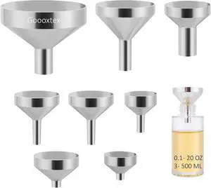 Small Metal Funnels Mini Funnel 8 Size Tiny Bottle Funnel, Miniature Atomizers, Flask, Perfume, Essential Oil, Powder, Micro Pet Capsule, Spice Jar Small Metal Funnels Mini Funnel 8 Size Tiny Bottle Funnel, Miniature Atomizers, Flask, Perfume, Essential Oil, Powder, Micro Pet Capsule, Spice Jar