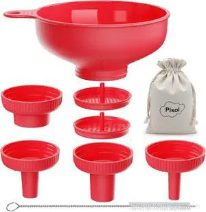 Pisol Wide Mouth Funnel for Kitchen Use for Filling Bottles with Bags | Food Grade Plastic, BPA Free, 5 Sizes Mouth, 2 Strainers, Rotating Screw Design, Easy to Clean, Dishwasher Safe Pisol Wide Mouth Funnel for Kitchen Use for Filling Bottles with Bags | Food Grade Plastic, BPA Free, 5 Sizes Mouth, 2 Strainers, Rotating Screw Design, Easy to Clean, Dishwasher Safe