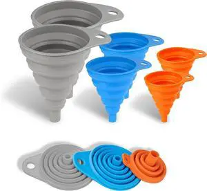 Funnels for Kitchen Use Filling Bottles, 6Pcs Small and Large | Foldable Funnel Kitchen Accessories Gadgets Funnels for Kitchen Use Filling Bottles, 6Pcs Small and Large | Foldable Funnel Kitchen Accessories Gadgets