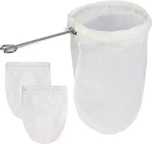 Fine Mesh Strainer, 3Pcs Cloth Strainer Bags with Steel Handle | Reusable Cotton Bags, Multipurpose Strainer Bags, Nut Milk Bags, Juice Strainer for Juicing, Coffee, Thai Tea Fine Mesh Strainer, 3Pcs Cloth Strainer Bags with Steel Handle | Reusable Cotton Bags, Multipurpose Strainer Bags, Nut Milk Bags, Juice Strainer for Juicing, Coffee, Thai Tea