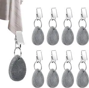 8pcs Tablecloth Weights Tablecloth Pendant Stone Table Cover Weights Hangers with Metal Clips (Drop-Grey) 8pcs Tablecloth Weights Tablecloth Pendant Stone Table Cover Weights Hangers with Metal Clips (Drop-Grey)