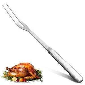 Meat Fork 2 Prongs, 11 Inch, Stainless Steel, Ergonomic Handle | Two Prong Carving Fork for Cooking, Holds Meat Steady to Slice & Lift, for BBQ, Grilling, Serving, Roast & Steak Meat Fork 2 Prongs, 11 Inch, Stainless Steel, Ergonomic Handle | Two Prong Carving Fork for Cooking, Holds Meat Steady to Slice & Lift, for BBQ, Grilling, Serving, Roast & Steak