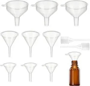 Small Funnel Kit, 9 Pack, 3 Sizes with Droppers for All Small Bottles | Ideal for essential oils, kitchen, water bottles, skincare, hair & body care, capsules, pet use & precision DIY dispensing Small Funnel Kit, 9 Pack, 3 Sizes with Droppers for All Small Bottles | Ideal for essential oils, kitchen, water bottles, skincare, hair & body care, capsules, pet use & precision DIY dispensing