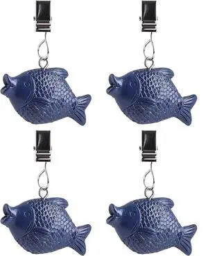 TwoFish Home Set of 4 Blue Fish Tablecloth Clamps 100% Handicraft Blue Fish Tablecloth Weight Clips Pack of 4 Stainless Steel Fish Style Tablecloth Weight Clips TwoFish Home Set of 4 Blue Fish Tablecloth Clamps 100% Handicraft Blue Fish Tablecloth Weight Clips Pack of 4 Stainless Steel Fish Style Tablecloth Weight Clips