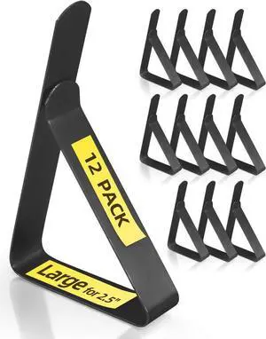 Tablecloth Clips for 2.5'' Thick Tables, Black Pack of 12 | Heavy Duty, Stainless Steel Table Cover Clamps Cloth Holder Ideal for Picnics Restaurant Marquees Weddings Graduation Party Tablecloth Clips for 2.5'' Thick Tables, Black Pack of 12 | Heavy Duty, Stainless Steel Table Cover Clamps Cloth Holder Ideal for Picnics Restaurant Marquees Weddings Graduation Party