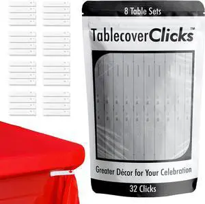 32 Pack of Reusable Tablecloth/Table-Cover Clips Great for Disposable Plastic Table Covers Celebration/Party Table Décor 32 Pack of Reusable Tablecloth/Table-Cover Clips Great for Disposable Plastic Table Covers Celebration/Party Table Décor
