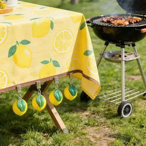 TwoFish Home Set of 4 Lemon Tablecloth Clamps Lemon Handicraft Tablecloth Clips Pack of 4 TwoFish Home Set of 4 Lemon Tablecloth Clamps Lemon Handicraft Tablecloth Clips Pack of 4