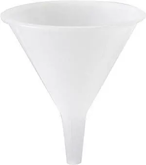 Hutzler 8 oz Plastic Funnel, Natural, Clear Plastic, Food Safe, BPA Free, Heat Resistant Polypropylene Hutzler 8 oz Plastic Funnel, Natural, Clear Plastic, Food Safe, BPA Free, Heat Resistant Polypropylene