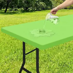 Smiry Rectangle Tablecloth, Elastic Fitted Flannel Backed Vinyl Tablecloths for 4ft Folding Tables, Waterproof Wipeable Table Covers for Indoor, Outdoor, Picnic and Camping (Lime Green, 30"x48") Smiry Rectangle Tablecloth, Elastic Fitted Flannel Backed Vinyl Tablecloths for 4ft Folding Tables, Waterproof Wipeable Table Covers for Indoor, Outdoor, Picnic and Camping (Lime Green, 30"x48")
