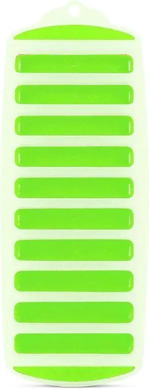 Meadow Lane Slim Ice Stick Tray for Water Bottles, Green | Makes ten 4.25 x 0.8-inch ice sticks per tray; BPA-free plastic with silicone pushers is dishwasher-safe and stackable. Meadow Lane Slim Ice Stick Tray for Water Bottles, Green | Makes ten 4.25 x 0.8-inch ice sticks per tray; BPA-free plastic with silicone pushers is dishwasher-safe and stackable.