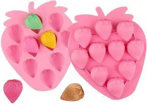 2Pcs Strawberry Ice Cube Tray, Strawberry Silicone Molds Set for Chocolate Candy Cake Cupcake Soap Baking Jello Cookie Wax Crayon Melts (Random Color) 2Pcs Strawberry Ice Cube Tray, Strawberry Silicone Molds Set for Chocolate Candy Cake Cupcake Soap Baking Jello Cookie Wax Crayon Melts (Random Color)