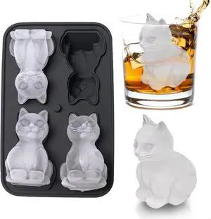 3D Cat Ice Cube Mold, Admaison Ice Cube Tray with Funnel with Funnel for Cocktails, Bourbon,Brandy, Whiskey Gifts for Men, Silicone Fun Shapes Black Cute (CAT) 3D Cat Ice Cube Mold, Admaison Ice Cube Tray with Funnel with Funnel for Cocktails, Bourbon,Brandy, Whiskey Gifts for Men, Silicone Fun Shapes Black Cute (CAT)